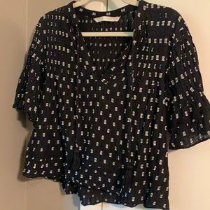 Zara black and white blouse